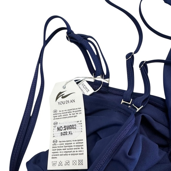 You Dian Navy Blue One Piece Bathing Suit Size XL NWT - Picture 16 of 16